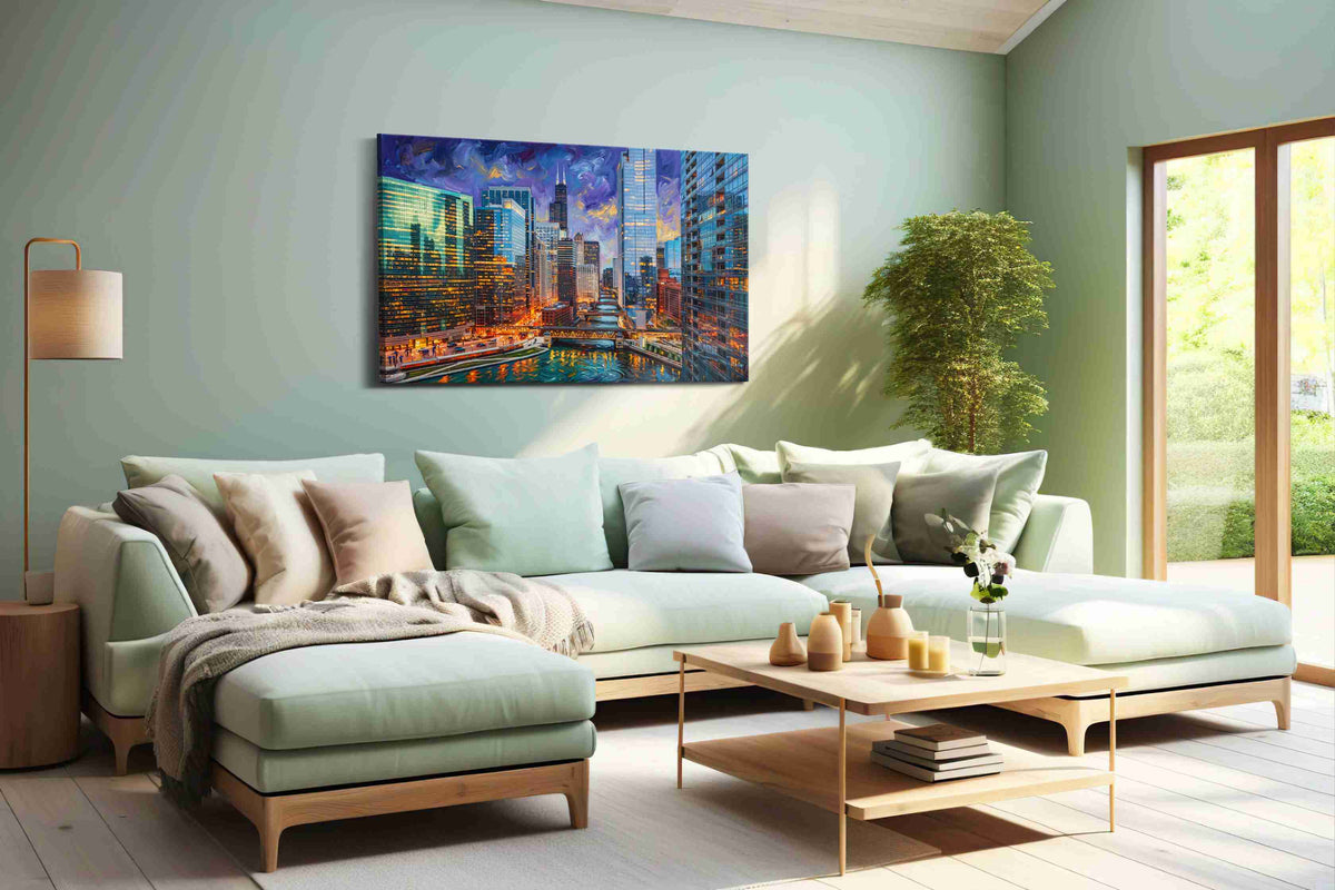 Cosmic Urban Current urban canvas print, hanging on wall