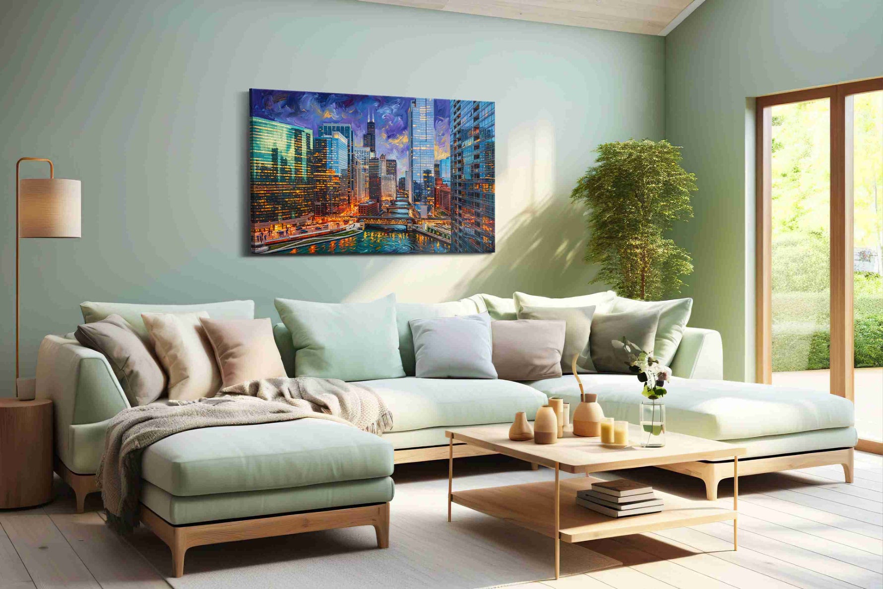 Cosmic Urban Current urban canvas print, hanging on wall