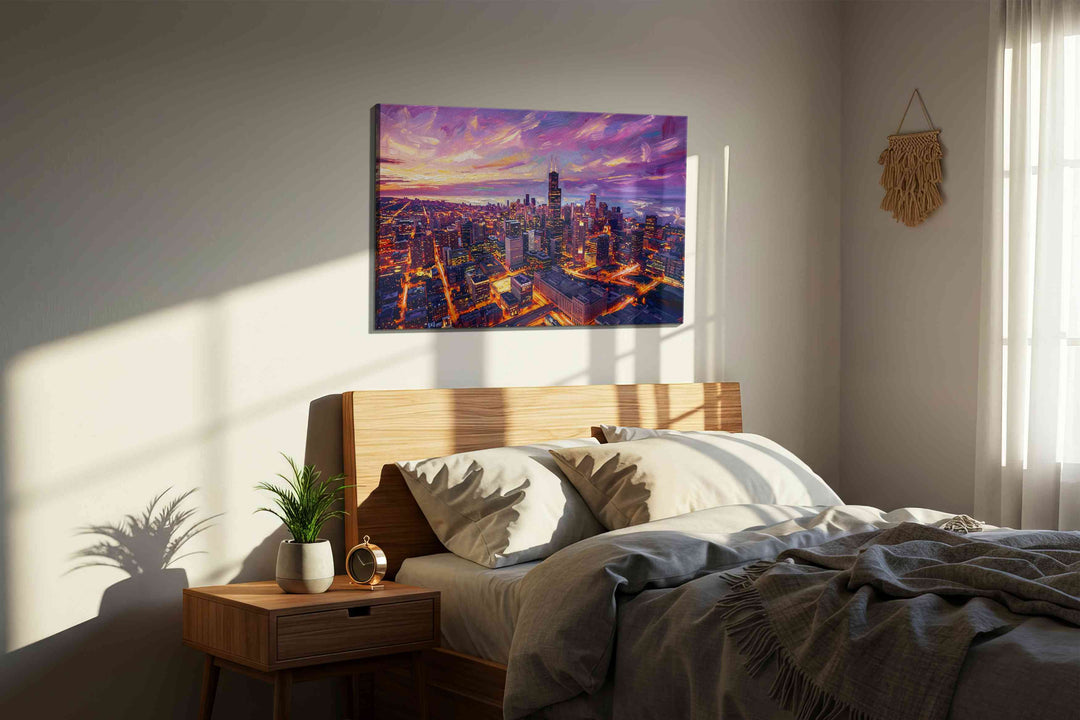 Dusk's Urban Glow – urban canvas wall art, gallery-wrapped, ready to hang