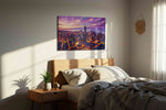 Dusk's Urban Glow – urban canvas wall art, gallery-wrapped, ready to hang