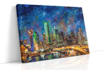 Electric Dreams of the City – urban canvas wall art, gallery-wrapped, ready to hang