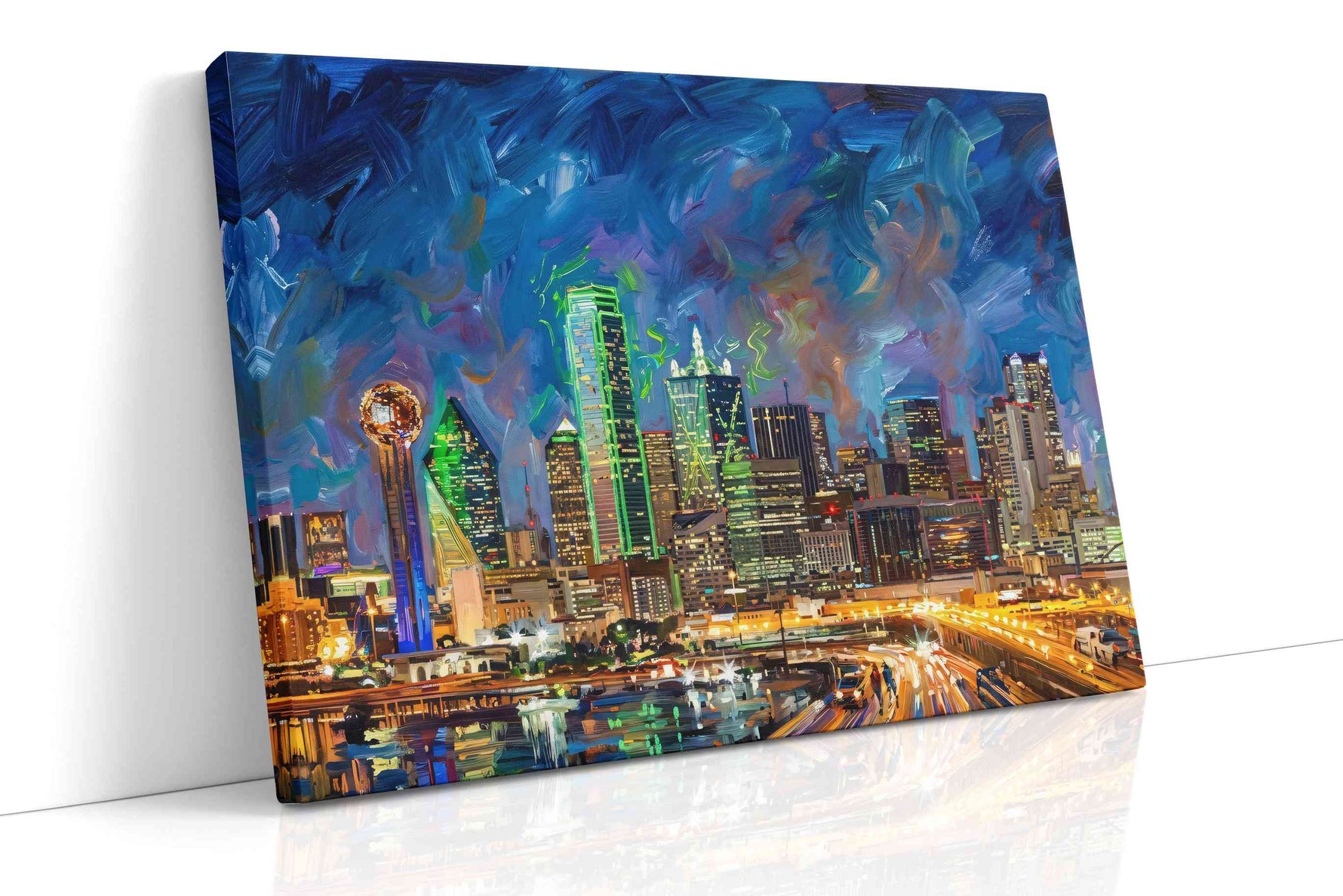 Electric Dreams of the City – urban canvas wall art, gallery-wrapped, ready to hang