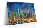 Electric Dreams of the City urban canvas print, gallery-wrapped, ready to hang