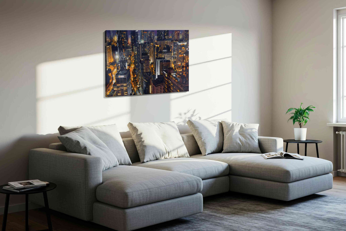 Electric Dreams of the Metropolis urban canvas print, gallery-wrapped, ready to hang — view 3