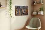 Electric Dreams of the Metropolis – urban canvas wall art, gallery-wrapped, ready to hang