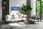 Electric Dreamscape Skyline urban canvas print, hanging on wall