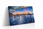 Luminous Twilight Stroll urban canvas print gallery-wrapped landscape canvas studio shot