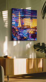 Neon Dreams of the Night urban canvas print, on wall, lifestyle preview