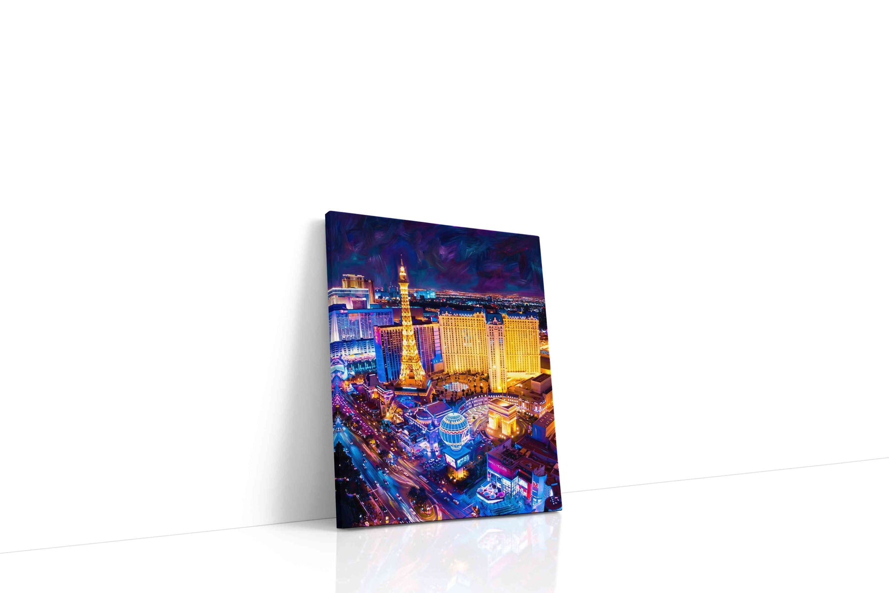 Neon Dreams of the Night urban canvas print gallery-wrapped portrait canvas studio shot