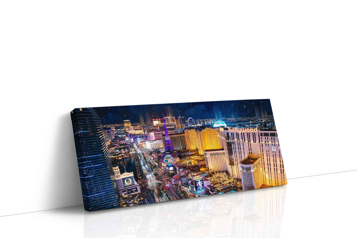 Neon Dreams of the Strip urban canvas print, gallery-wrapped, ready to hang