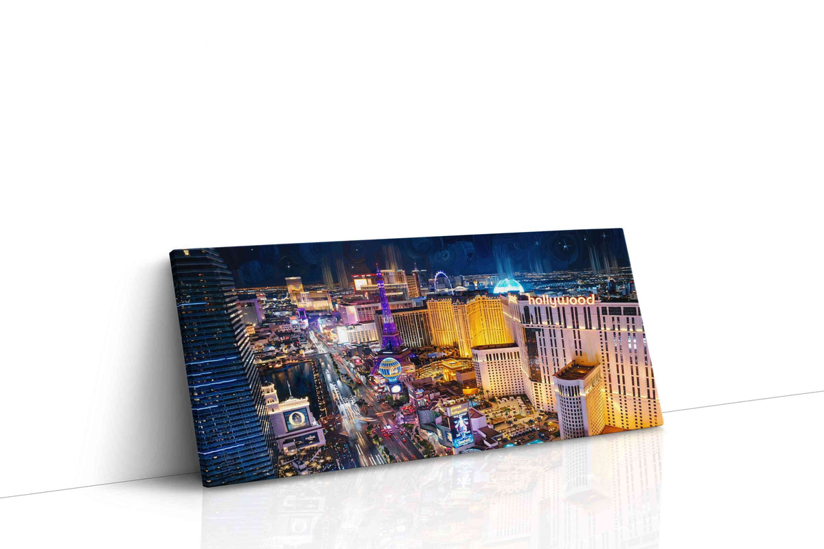 Neon Dreams of the Strip urban canvas print gallery-wrapped landscape canvas studio shot