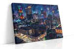 Neon Nights in the City urban canvas print, gallery-wrapped, ready to hang