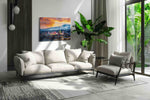 Neon Serenade at Dusk urban canvas print, on wall, lifestyle preview