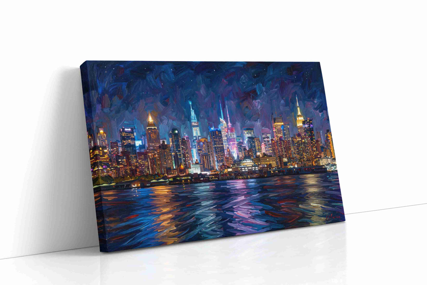 Nocturnal Metropolis Symphony urban canvas print, gallery-wrapped, ready to hang