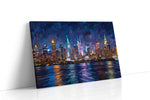 Nocturnal Metropolis Symphony urban canvas print gallery-wrapped landscape canvas studio shot