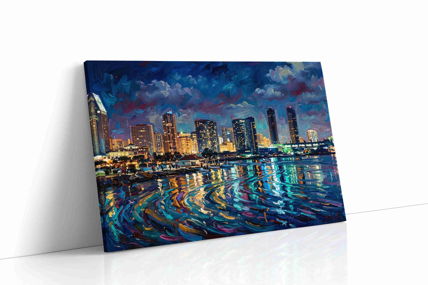 Reflections of a Vibrant City urban canvas print, gallery-wrapped, ready to hang