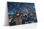 Starry Cityscape Symphony urban canvas print, gallery-wrapped, ready to hang