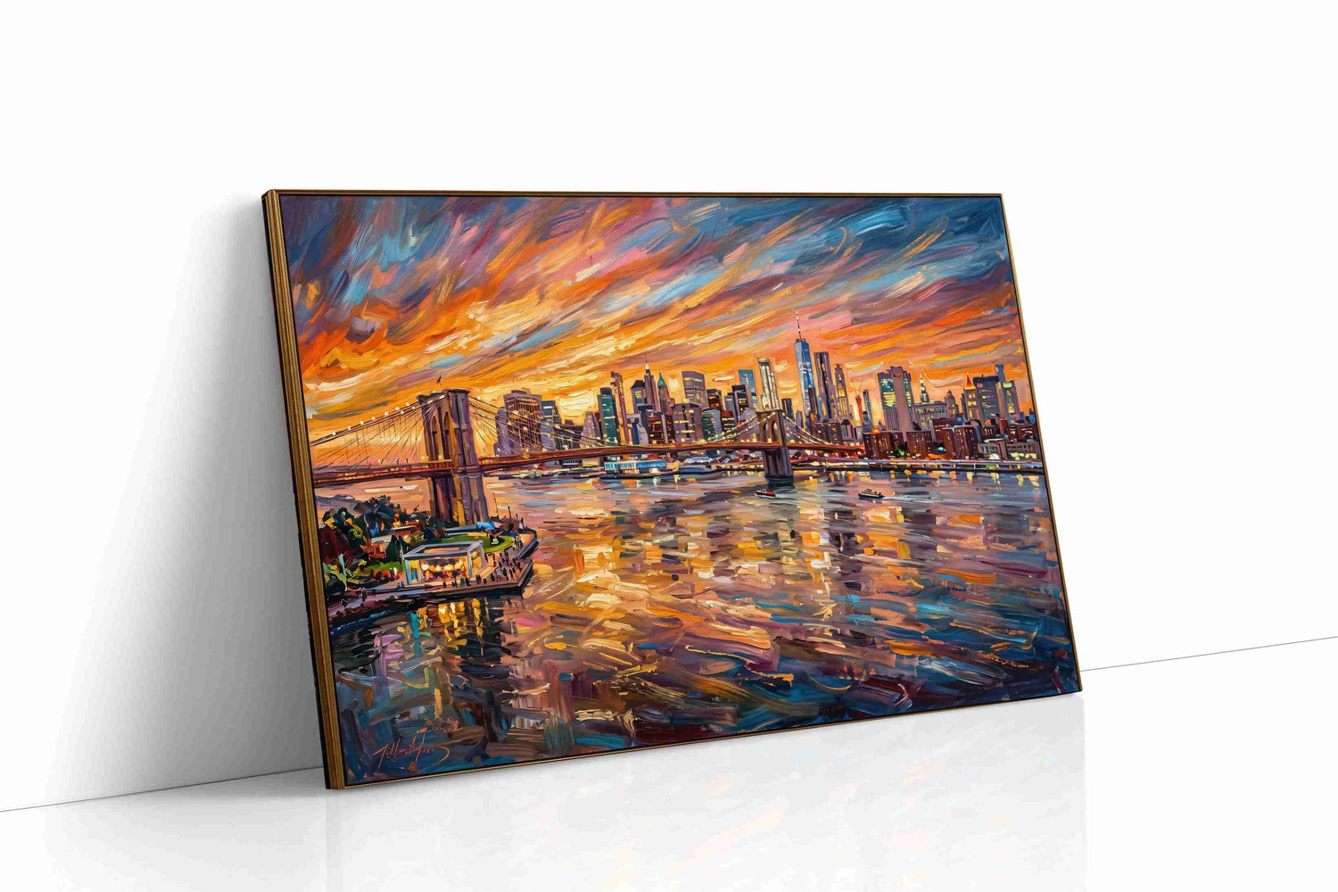 Sunset Symphony Over the City urban canvas print, gallery-wrapped, ready to hang
