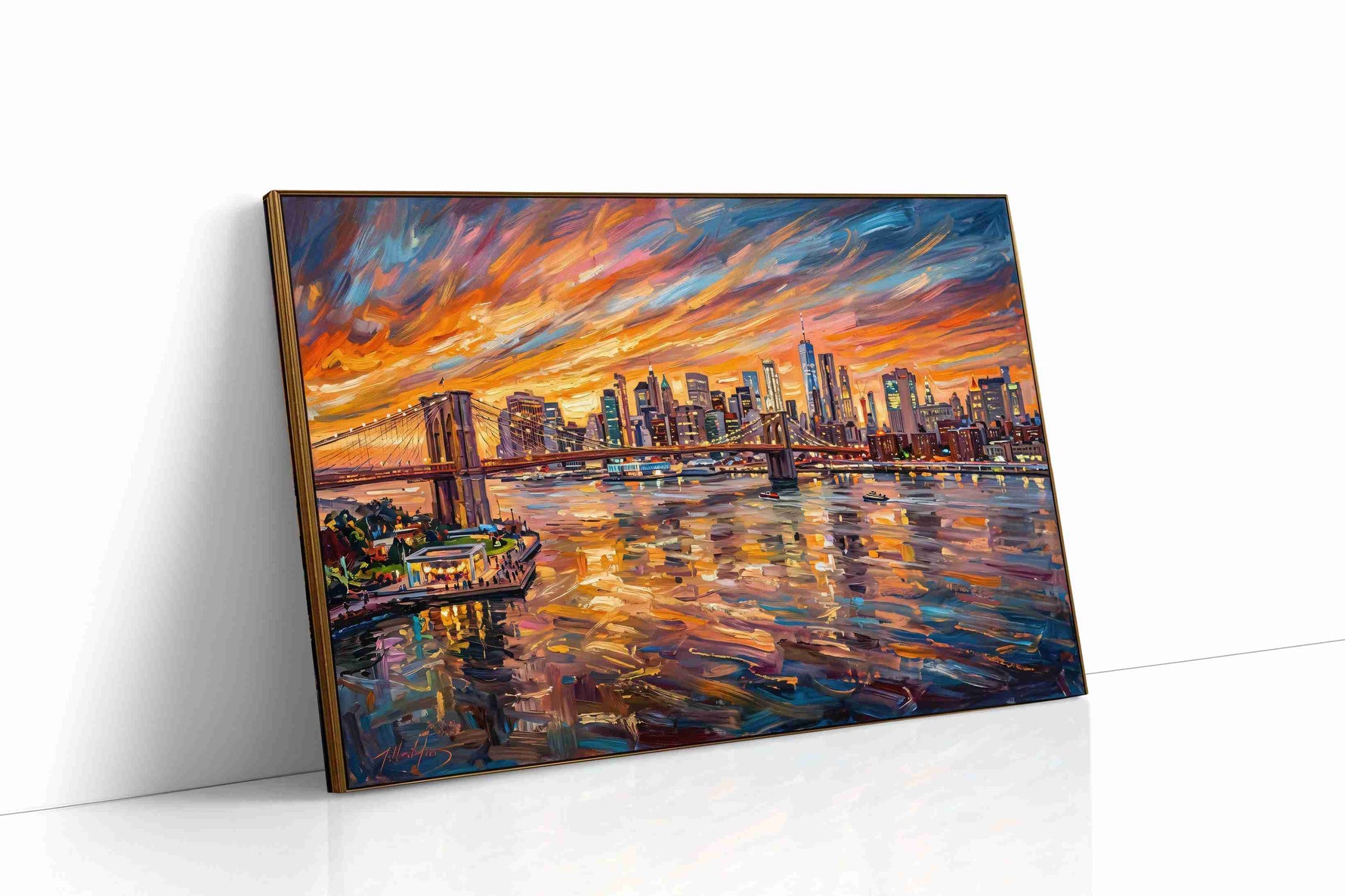 Sunset Symphony Over the City urban canvas print, gallery-wrapped, ready to hang