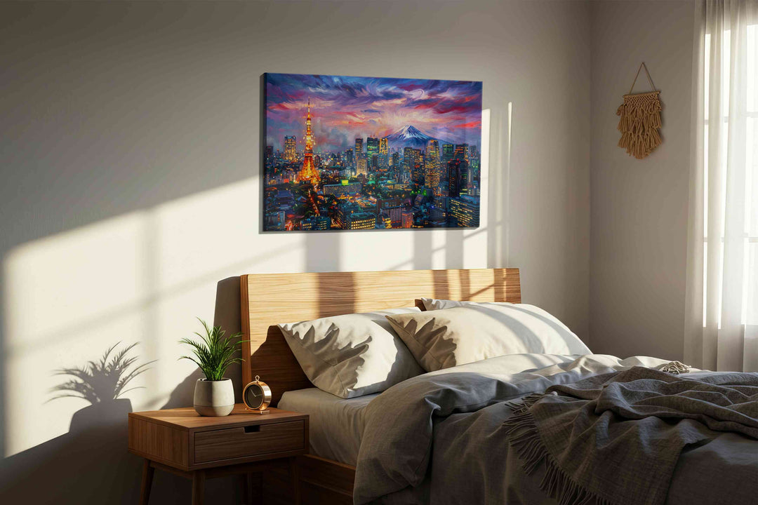 Tokyo Twilight Dreamscape – urban canvas wall art, gallery-wrapped, ready to hang