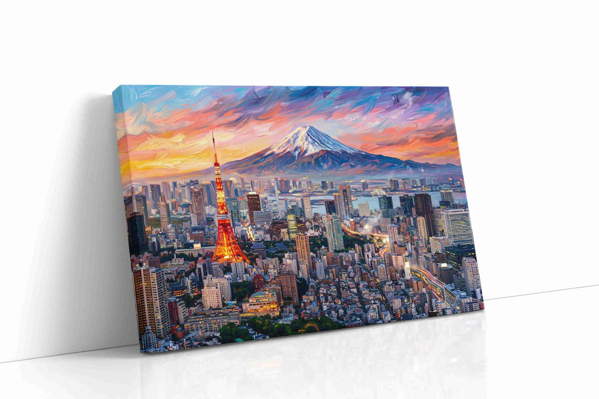 Tokyo's Painted Twilight urban canvas print gallery-wrapped landscape canvas studio shot