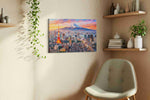 Tokyo's Painted Twilight – urban canvas wall art, gallery-wrapped, ready to hang
