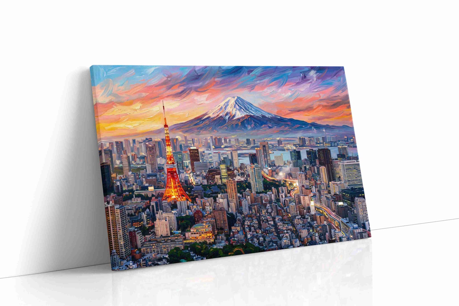 Tokyo's Painted Twilight urban canvas print, gallery-wrapped, ready to hang