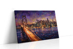 Twilight City Glow urban canvas print gallery-wrapped landscape canvas studio shot