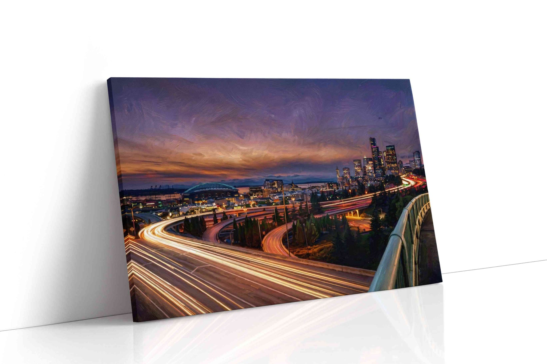 Twilight Urban Symphony urban canvas print, gallery-wrapped, ready to hang