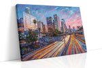 Vibrant City Lights Symphony urban canvas print, gallery-wrapped, ready to hang