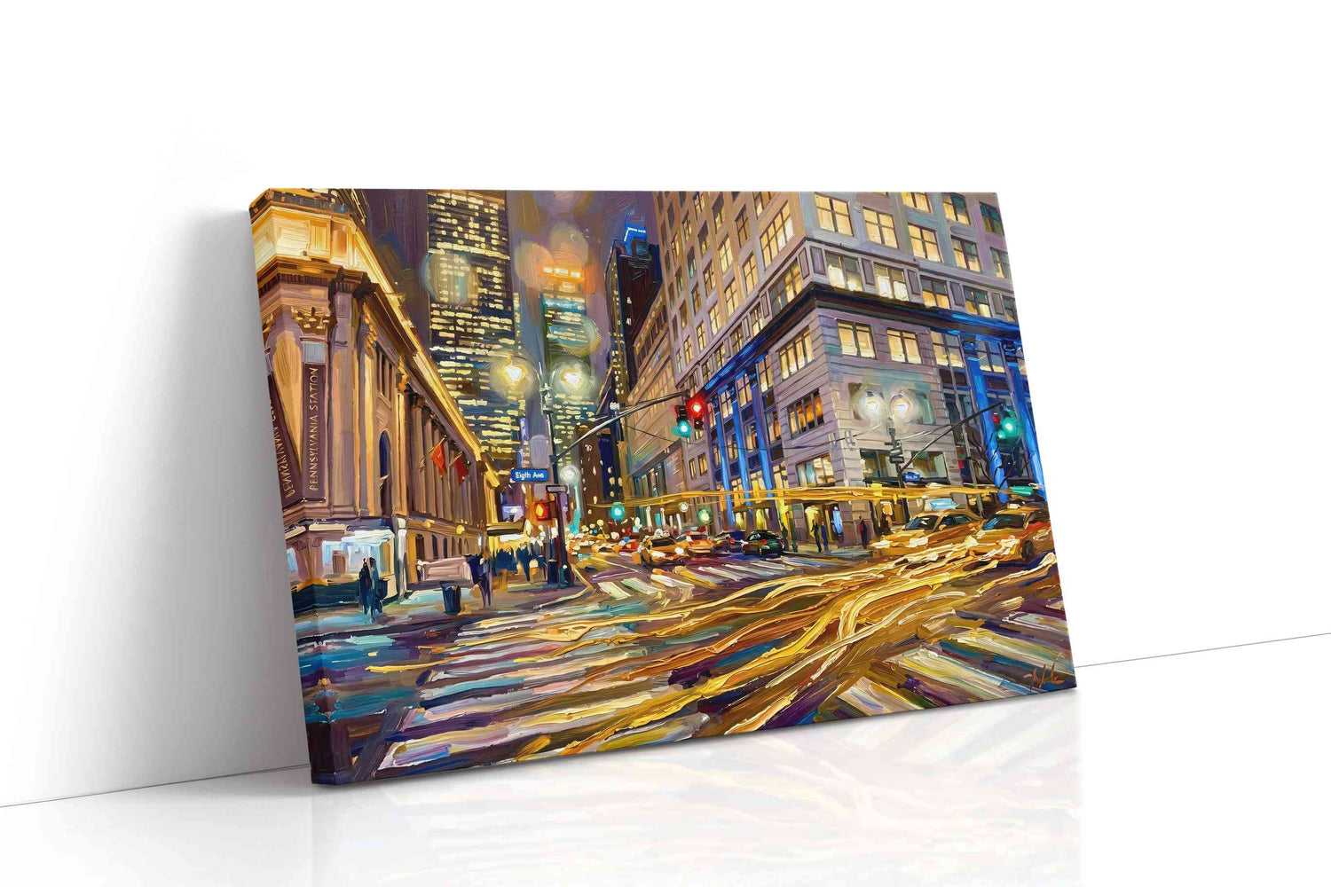 Vibrant City Symphony urban canvas print, gallery-wrapped, ready to hang