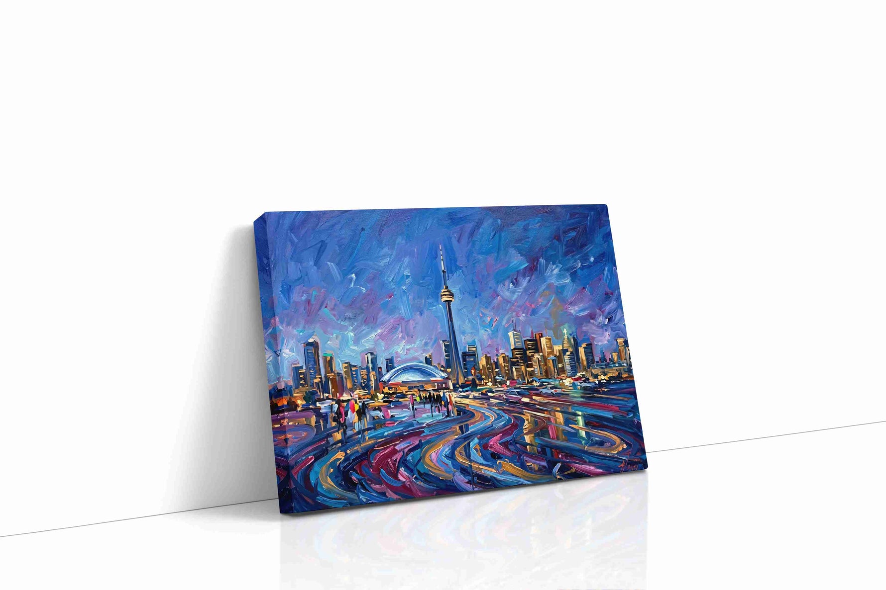 Vibrant Cityscape Symphony urban canvas print, gallery-wrapped, ready to hang