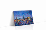 Vibrant Cityscape Symphony urban canvas print gallery-wrapped landscape canvas studio shot