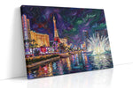Vibrant Vegas Nights – urban canvas wall art, gallery-wrapped, ready to hang