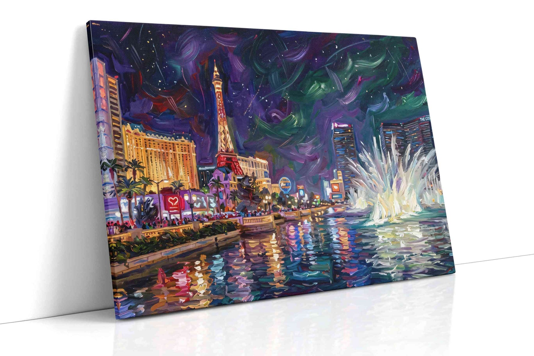 Vibrant Vegas Nights urban canvas print, gallery-wrapped, ready to hang
