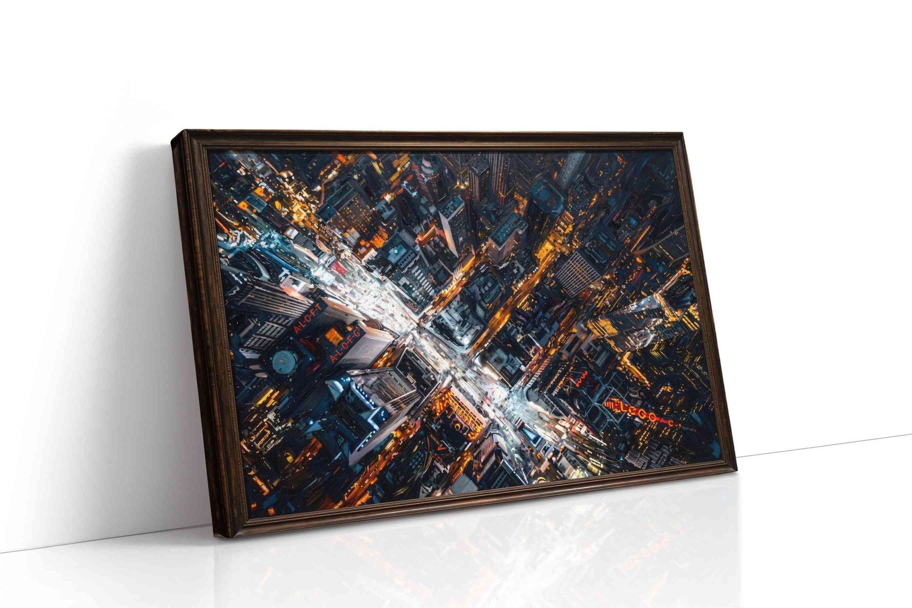 Vortex of the City Lights urban canvas print gallery-wrapped landscape canvas studio shot