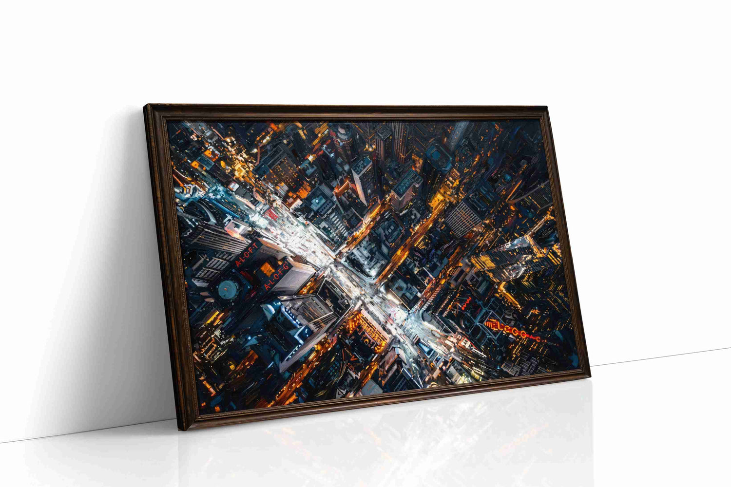 Vortex of the City Lights urban canvas print, gallery-wrapped, ready to hang