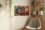 Whispers of Aged Oak wine canvas print in a living room scene