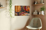 Barrel Reflections – wine canvas wall art, gallery-wrapped, ready to hang