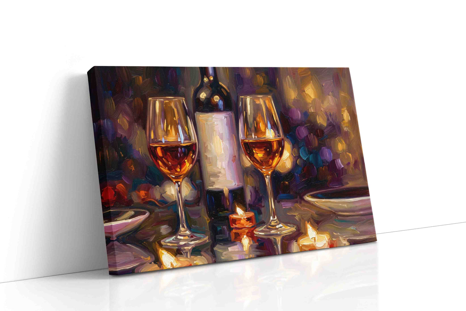 Charmed by Candlelight wine canvas print, gallery-wrapped, ready to hang