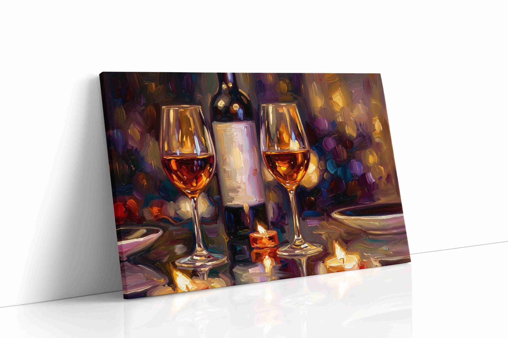 Charmed by Candlelight wine canvas print gallery-wrapped landscape canvas studio shot
