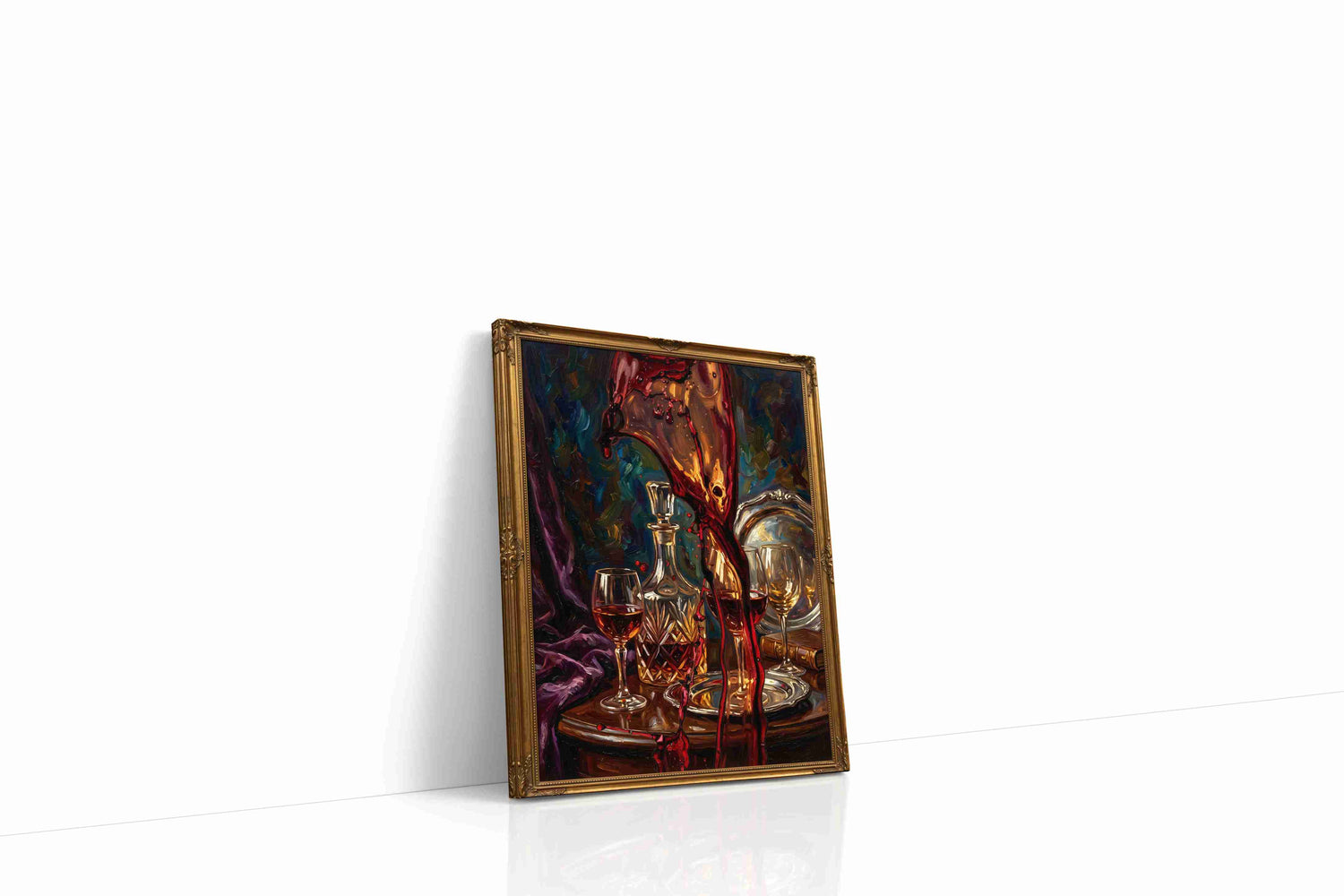 Crimson Cascade Symphony wine canvas print, gallery-wrapped, ready to hang