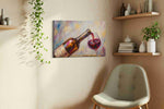Crimson Elegance wine canvas print, displayed in a living room