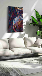 Crimson Elegance II wine canvas print, on wall, lifestyle preview