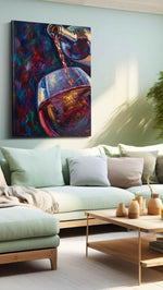Crimson Elegance II wine canvas print, hanging on wall