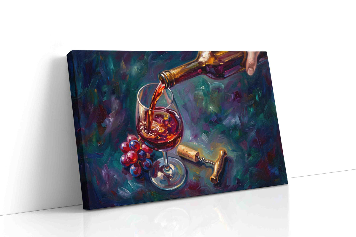 Crimson Pour wine canvas print, gallery-wrapped, ready to hang