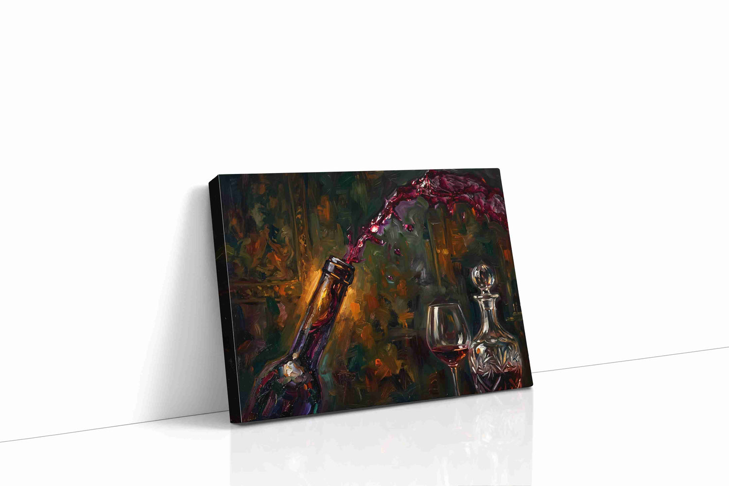 Crimson Pour Symphony wine canvas print, gallery-wrapped, ready to hang