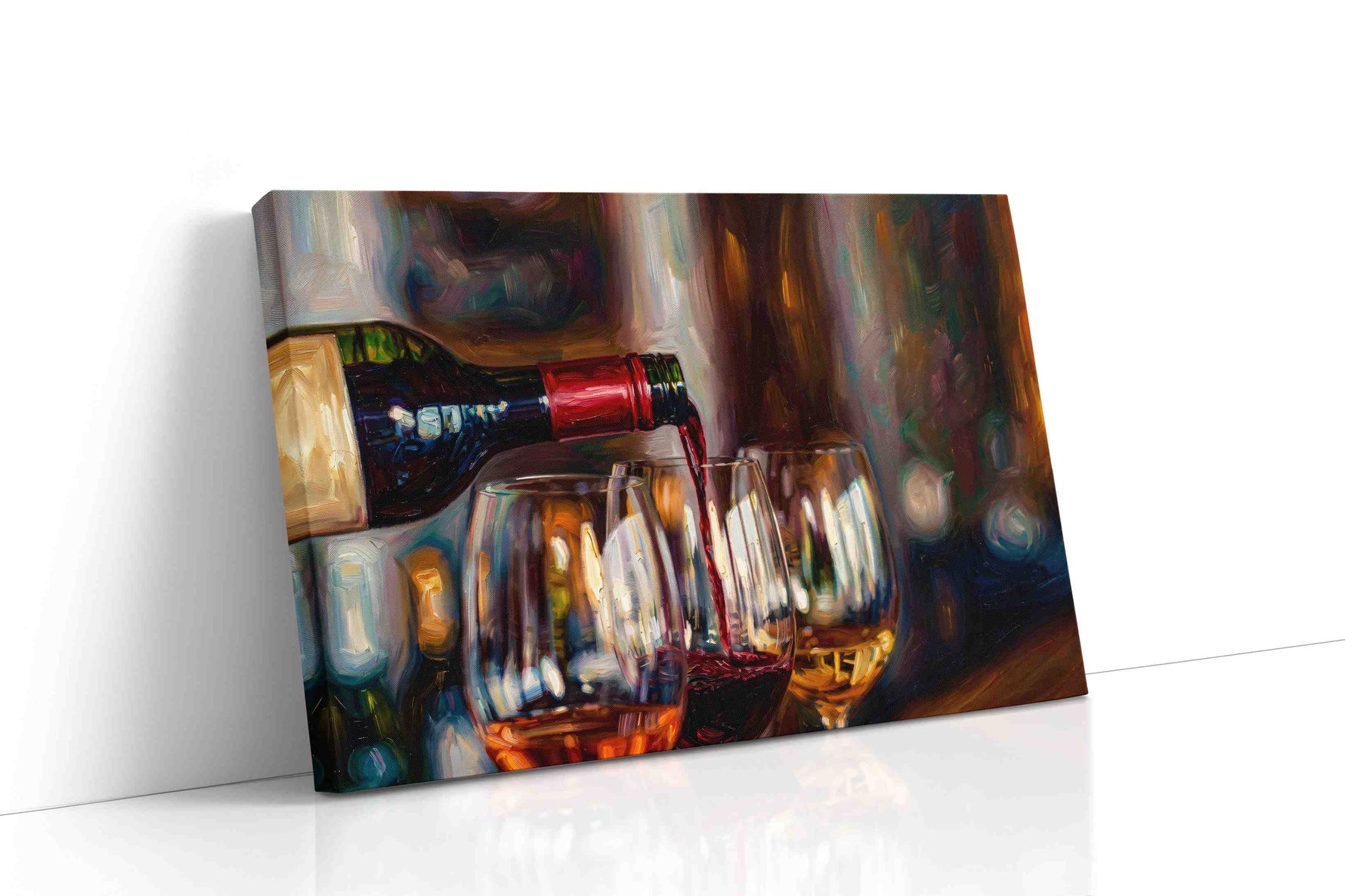 Crimson Pour Symphony II wine canvas print, gallery-wrapped, ready to hang