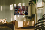 Crimson Pour Symphony II wine canvas print, on wall, lifestyle preview