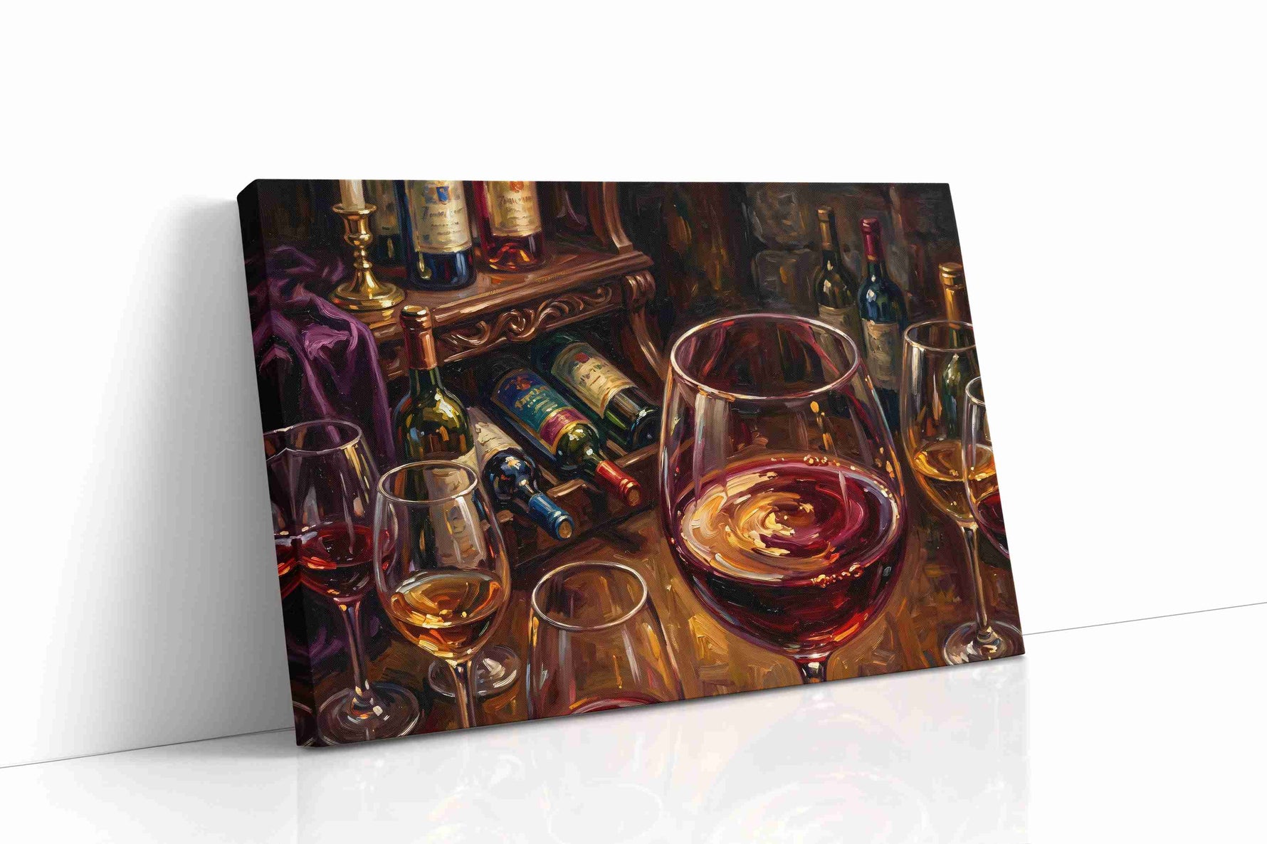 Crimson Reflections wine canvas print, gallery-wrapped, ready to hang